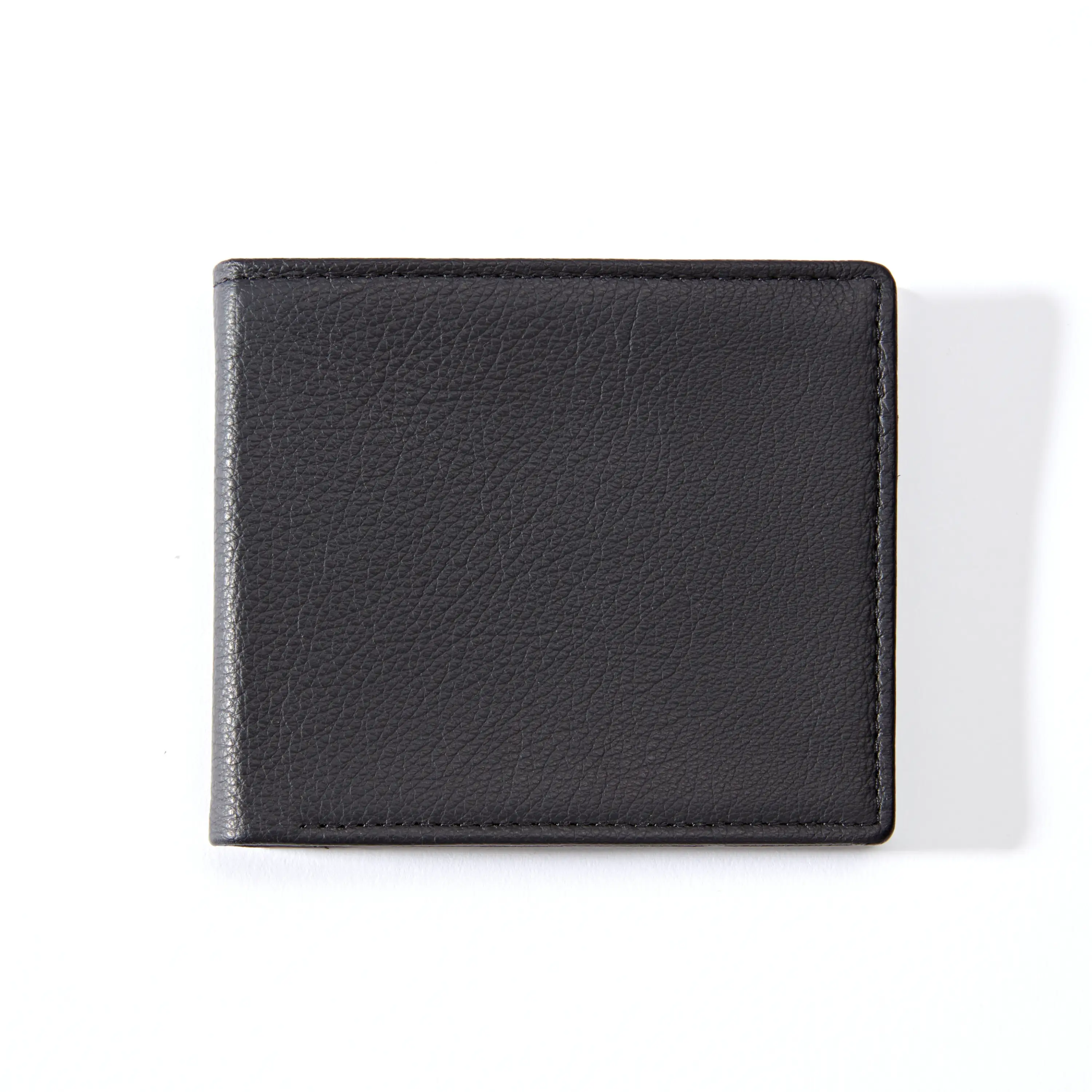 Leder Portemonnaie Breit mit Münzfach Schwarz Leder Portemonnaie Breit mit Münzfach Schwarz